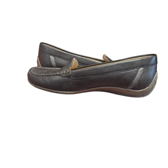 Geox Respira Womens Preppy Career Loafers Brown Moc Croc Leather Size 8 Slip On - Picture 4 of 10
